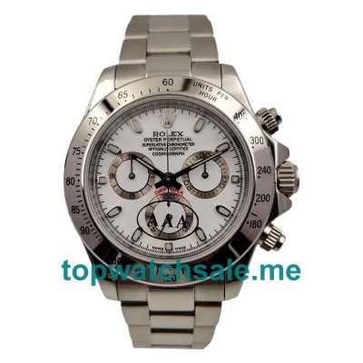 UK High Quality Rolex Daytona 116520 Fake Watches With White Dials For Men