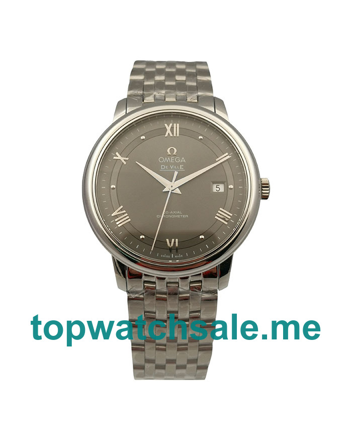 UK Swiss Made Omega De Ville 424.10.40.20.06.001 Fake Watches With Gray Dials For Sale