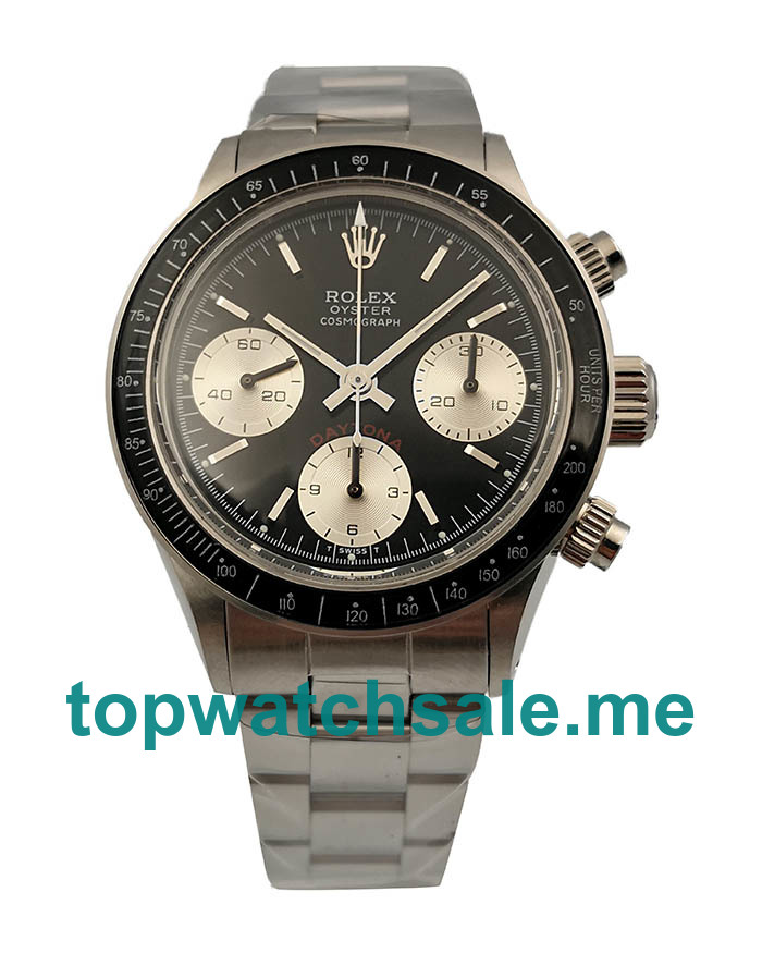 UK Best 1:1 37.5 MM Rolex Daytona 6263 Replica Watches With Black Dials For Men