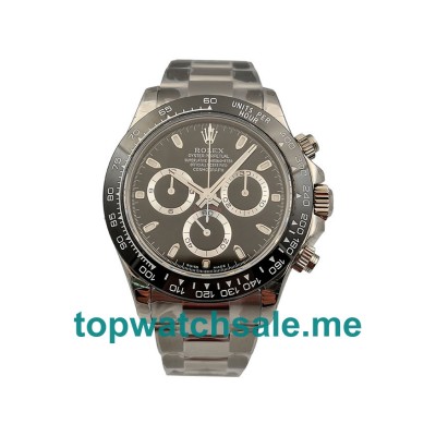 Replica Rolex Daytona Cosmograph 116500LN N Stainless Steel Black Dial Swiss 4130 Run 6@SEC