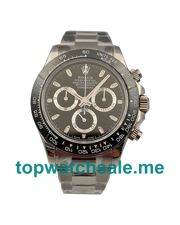 Replica Rolex Daytona Cosmograph 116500LN N Stainless Steel Black Dial Swiss 4130 Run 6@SEC