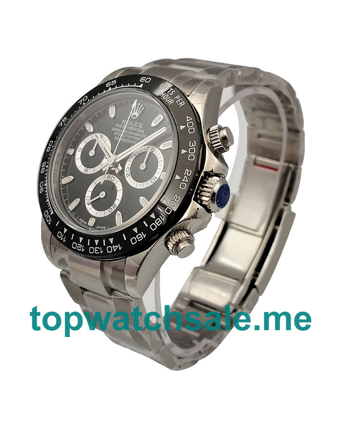 Replica Rolex Daytona Cosmograph 116500LN N Stainless Steel Black Dial Swiss 4130 Run 6@SEC