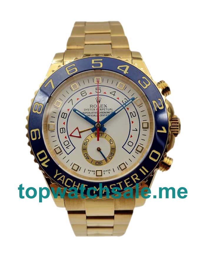 Replica Rolex Yacht-Master II 116688 JF Yellow Gold White Dial Swiss 7750