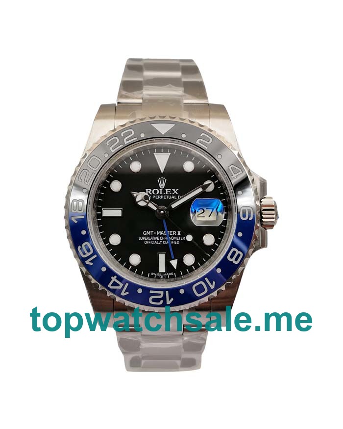 UK Swiss Made Replica Rolex GMT-Master II 116710BLNR Batman V7 Stainless Steel Black Dial Swiss 3186