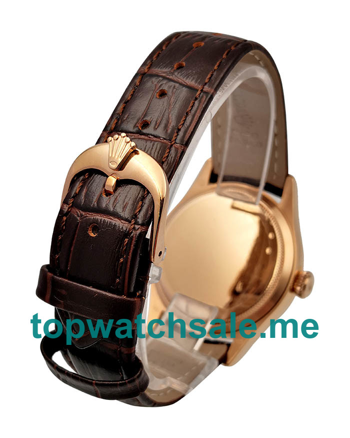 UK AAA Replica Rolex Cellini Date 50515 VF Rose Gold White Dial Dial Swiss 3165 Watches With 18K Rose Gold Cases For Sale