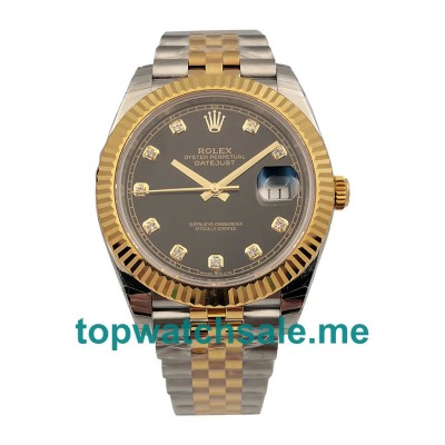 UK Swiss Made Replica Rolex Datejust II 116333 41MM EW Stainless Steel & Yellow Gold Black Dial Swiss 3235