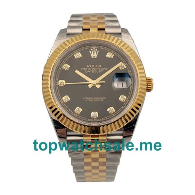 Replica Rolex Datejust II 116333 41MM EW Stainless Steel & Yellow Gold Black Dial Swiss 3235