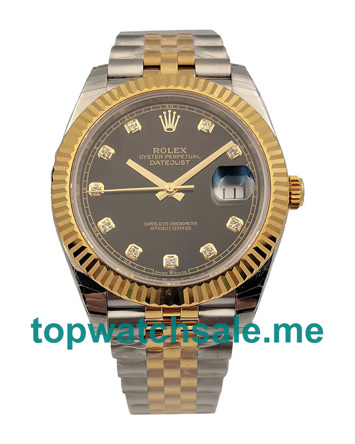 Replica Rolex Datejust II 116333 41MM EW Stainless Steel & Yellow Gold Black Dial Swiss 3235