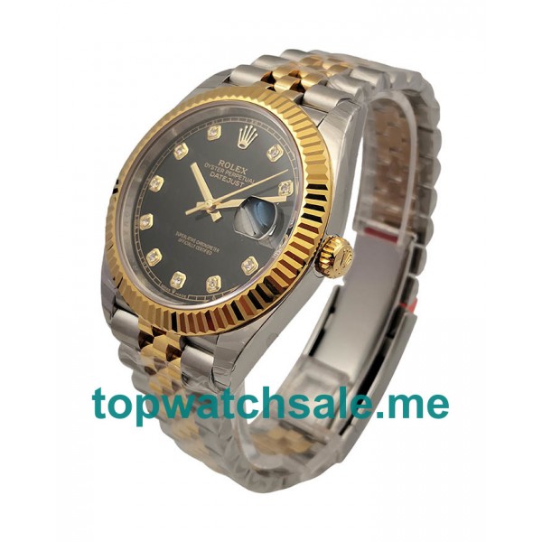 Replica Rolex Datejust II 116333 41MM EW Stainless Steel & Yellow Gold Black Dial Swiss 3235