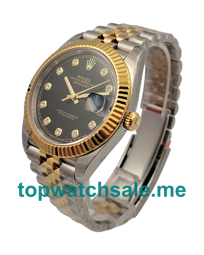 Replica Rolex Datejust II 116333 41MM EW Stainless Steel & Yellow Gold Black Dial Swiss 3235