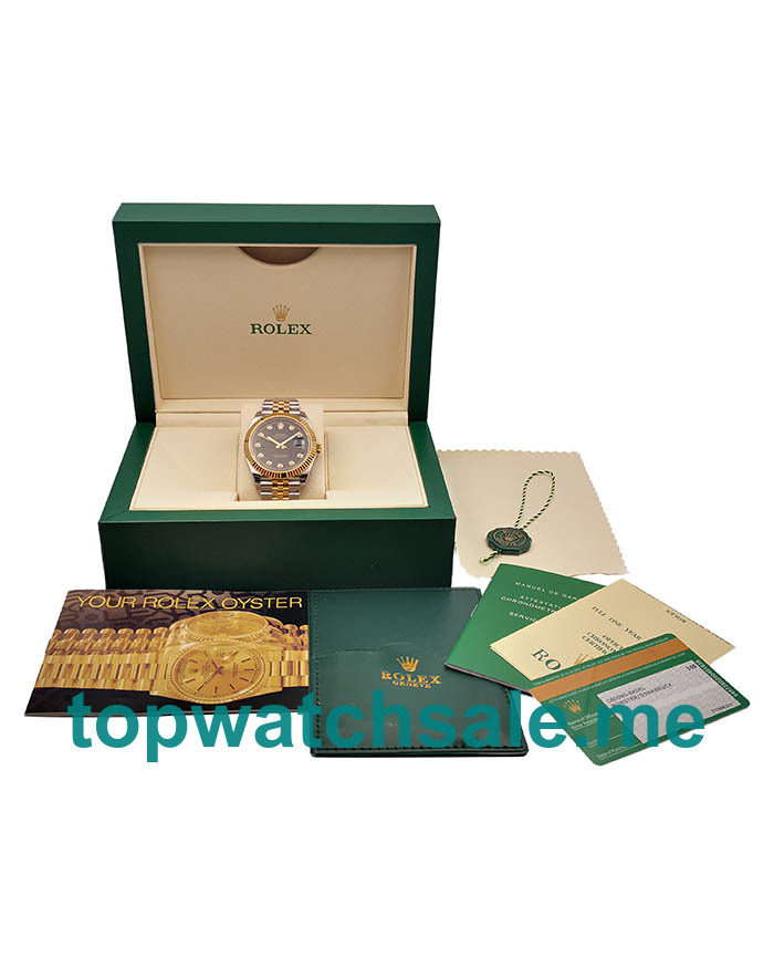 Replica Rolex Datejust II 116333 41MM EW Stainless Steel & Yellow Gold Black Dial Swiss 3235