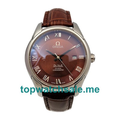 UK Best 1:1 Omega De Ville Hour Vision 431.10.41.21.003 Fake Watches with Brown Dials