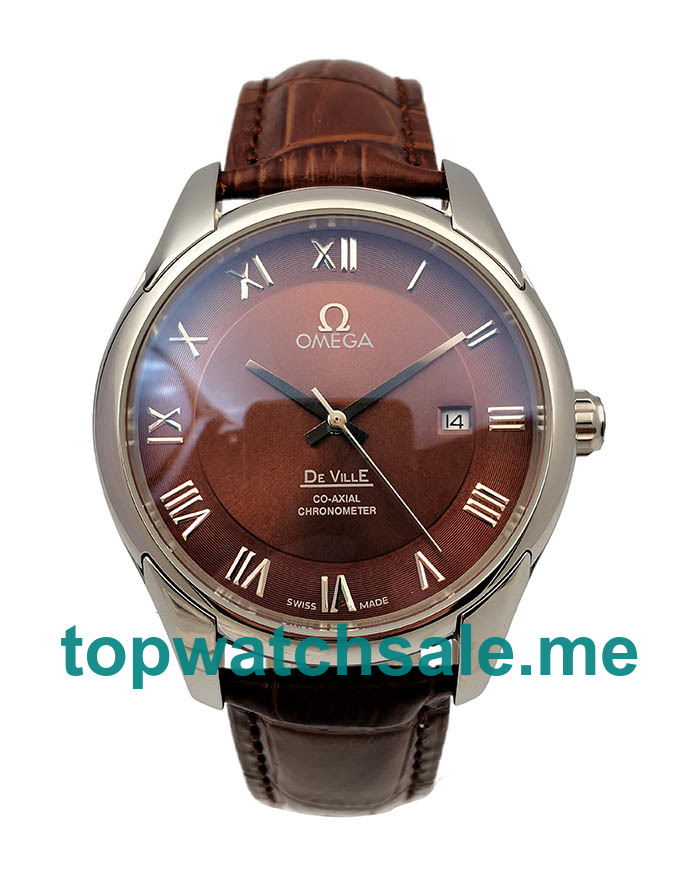 UK Best 1:1 Omega De Ville Hour Vision 431.10.41.21.003 Fake Watches with Brown Dials