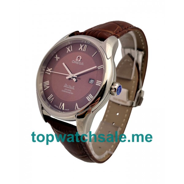 UK Best 1:1 Omega De Ville Hour Vision 431.10.41.21.003 Fake Watches with Brown Dials