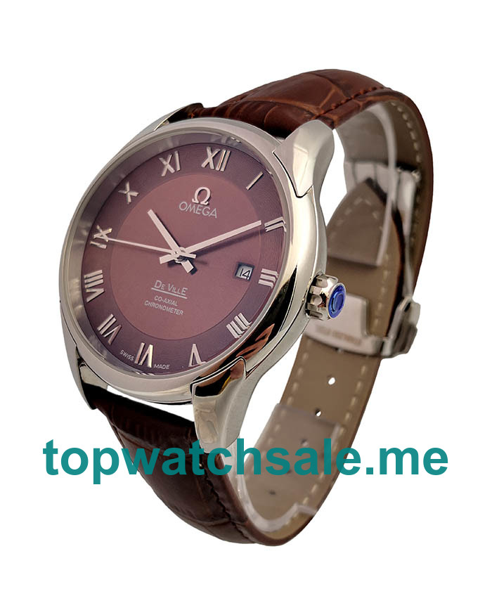 UK Best 1:1 Omega De Ville Hour Vision 431.10.41.21.003 Fake Watches with Brown Dials
