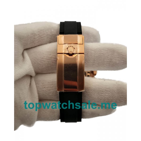 UK Swiss Movement Replica Rolex Yacht-Master 40 116655 AR Rose Gold Black Dial Swiss 3135