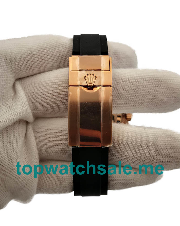 UK Swiss Movement Replica Rolex Yacht-Master 40 116655 AR Rose Gold Black Dial Swiss 3135