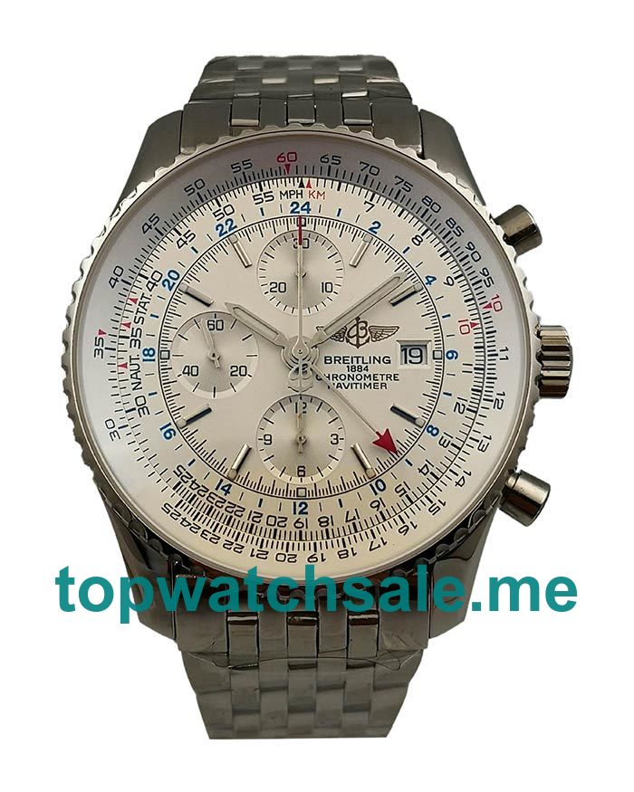 UK High Quality Breitling Navitimer World A24322 Replica Watches With White Dials For Men