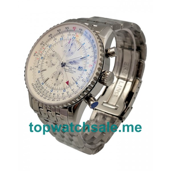 UK High Quality Breitling Navitimer World A24322 Replica Watches With White Dials For Men