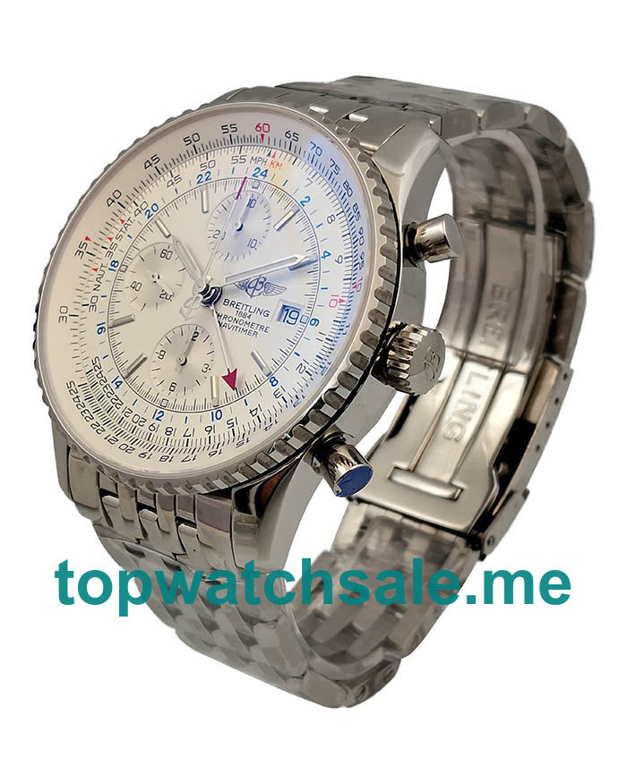 UK High Quality Breitling Navitimer World A24322 Replica Watches With White Dials For Men