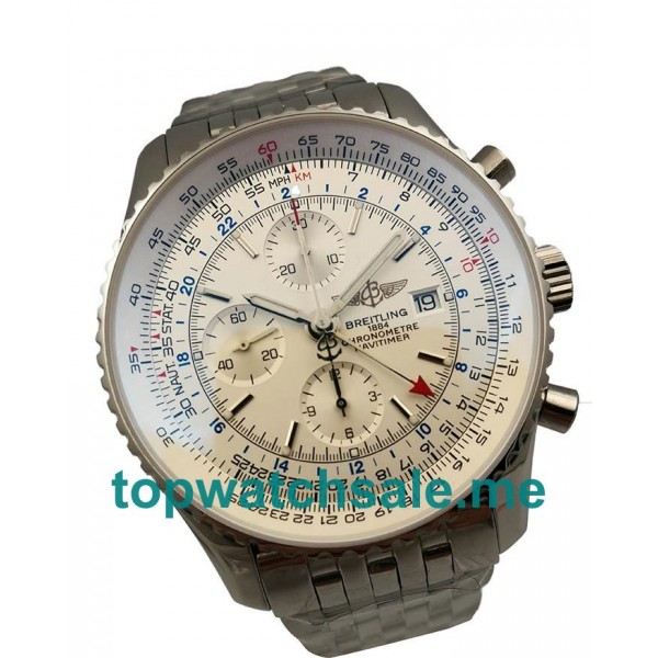 UK High Quality Breitling Navitimer World A24322 Replica Watches With White Dials For Men