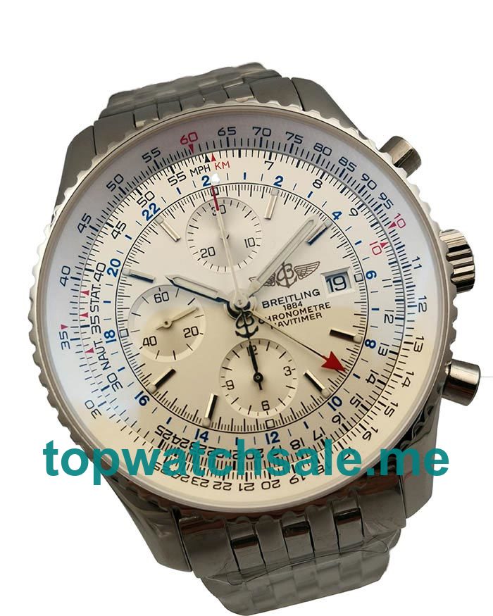 UK High Quality Breitling Navitimer World A24322 Replica Watches With White Dials For Men