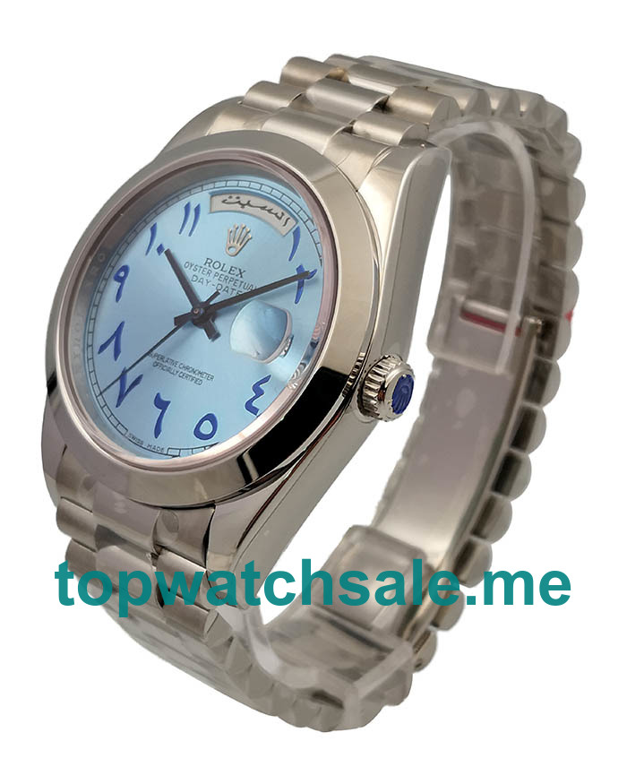 UK Best 1:1 40MM Rolex Day-Date 228206 Replica Watches With Ice Blue Dials For Men