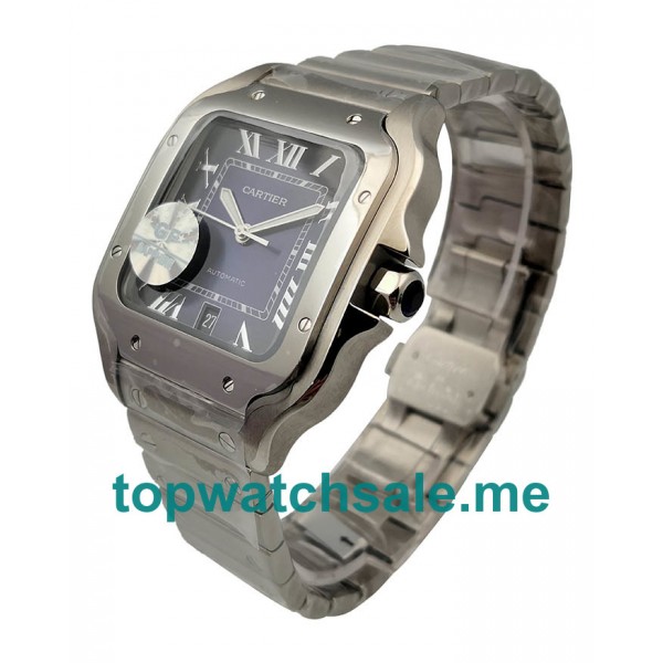 UK Best 1:1 Cartier Santos WSSA0013 Replica Watches With Blue Dials For Sale