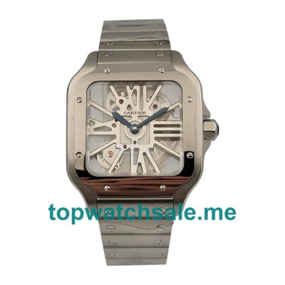 UK Top Quality Cartier Santos WHSA0015 Fake Watches With Skeleton Dials For Sale