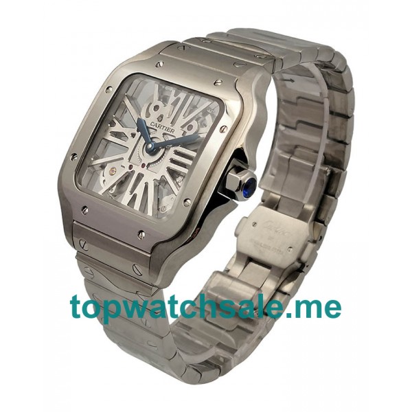 UK Top Quality Cartier Santos WHSA0015 Fake Watches With Skeleton Dials For Sale