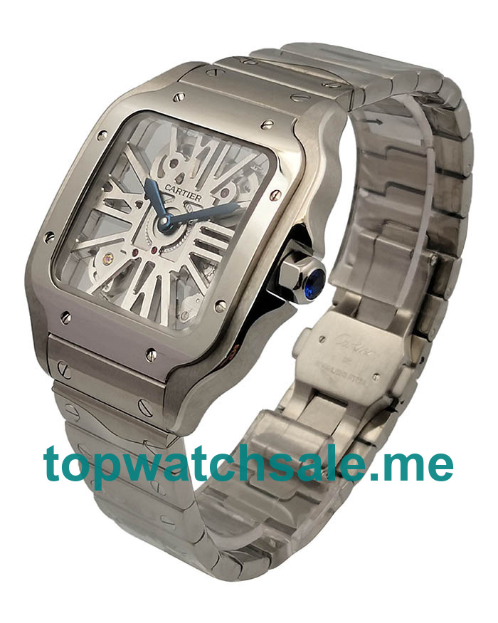 UK Top Quality Cartier Santos WHSA0015 Fake Watches With Skeleton Dials For Sale