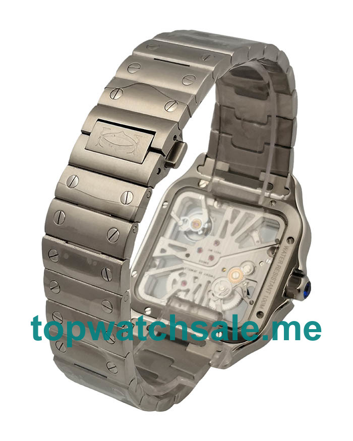UK Top Quality Cartier Santos WHSA0015 Fake Watches With Skeleton Dials For Sale