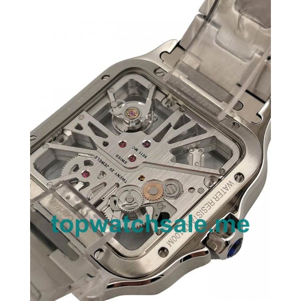 UK Top Quality Cartier Santos WHSA0015 Fake Watches With Skeleton Dials For Sale