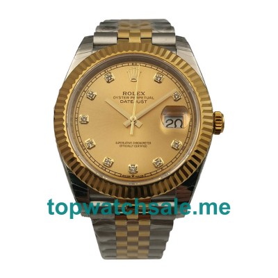 Replica Rolex Datejust II 116333 41MM EW Stainless Steel & Yellow Gold Champagne Dial Swiss 3136