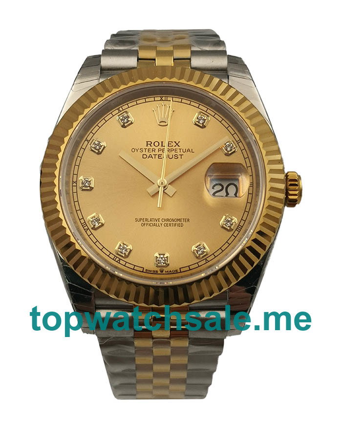 Replica Rolex Datejust II 116333 41MM EW Stainless Steel & Yellow Gold Champagne Dial Swiss 3136