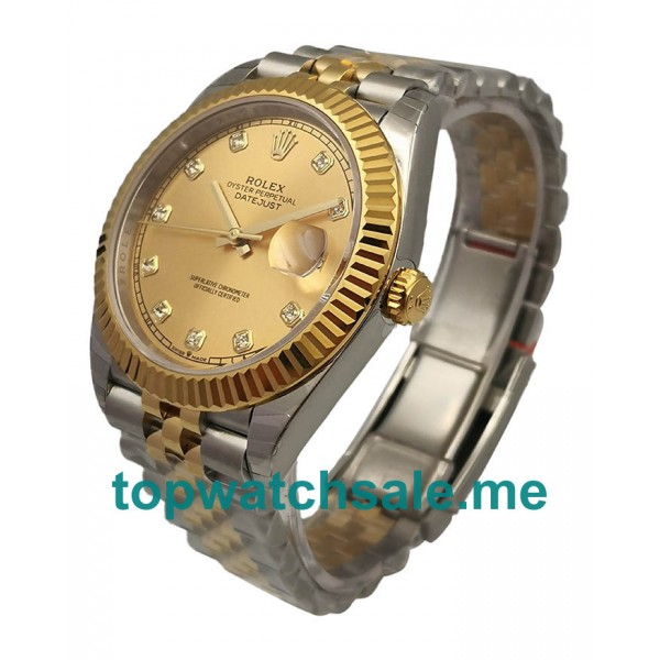 Replica Rolex Datejust II 116333 41MM EW Stainless Steel & Yellow Gold Champagne Dial Swiss 3136