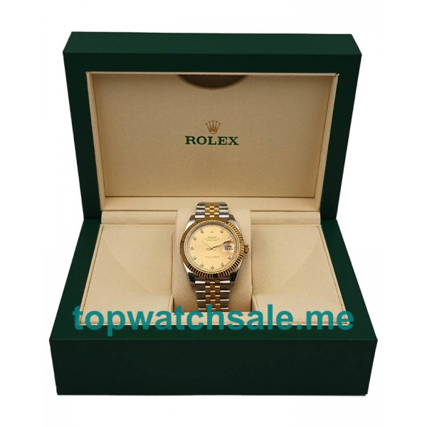 Replica Rolex Datejust II 116333 41MM EW Stainless Steel & Yellow Gold Champagne Dial Swiss 3136