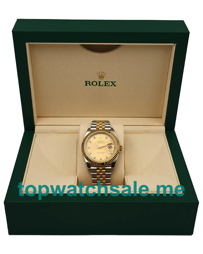 Replica Rolex Datejust II 116333 41MM EW Stainless Steel & Yellow Gold Champagne Dial Swiss 3136