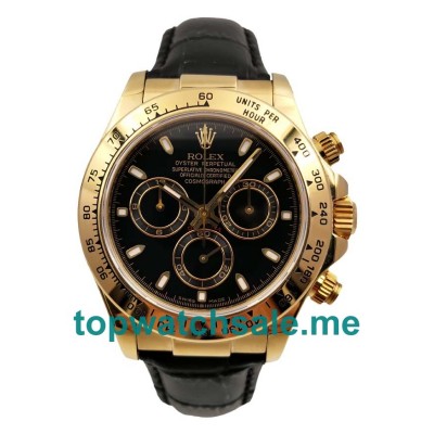 UK Best 1:1 Rolex Daytona 116508 Fake Watches With Black Dials For Men