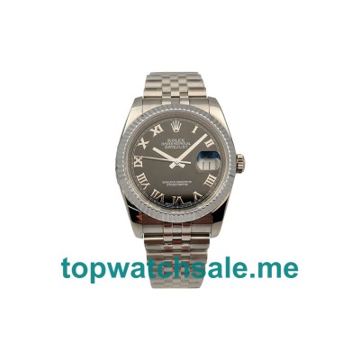 UK High Quality 36 MM Rolex Datejust 116234 Fake Watches With Black Dials For Men