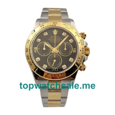 UK Swiss Movement 40 MM Rolex Daytona 116503 Fake Watches With Black Dials For Men