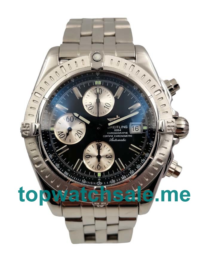 UK Best Quality Breitling Chronomat A13352 Replica Watches With Black Dials For Men