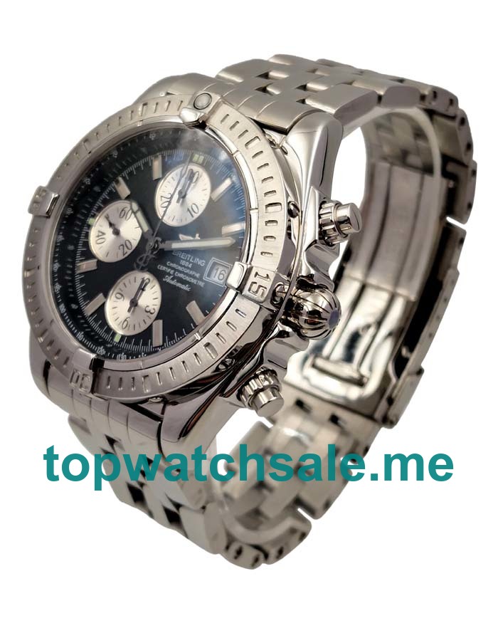 UK Best Quality Breitling Chronomat A13352 Replica Watches With Black Dials For Men
