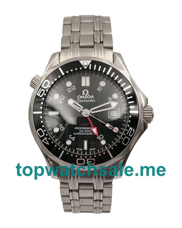 UK Cheap Omega Seamaster 300 M GMT 2535.80.00 Replica Watches With Black Dials For Men