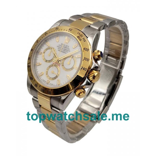 High Quality Rolex Daytona 116523 Fake Watches With White Dials For Sale