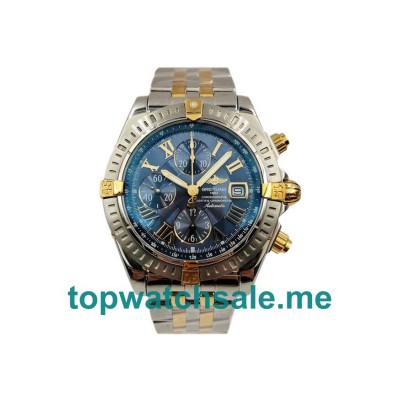 UK Best 1:1 Breitling Chronomat Evolution B13356 Fake Watches With Blue Dials For Men