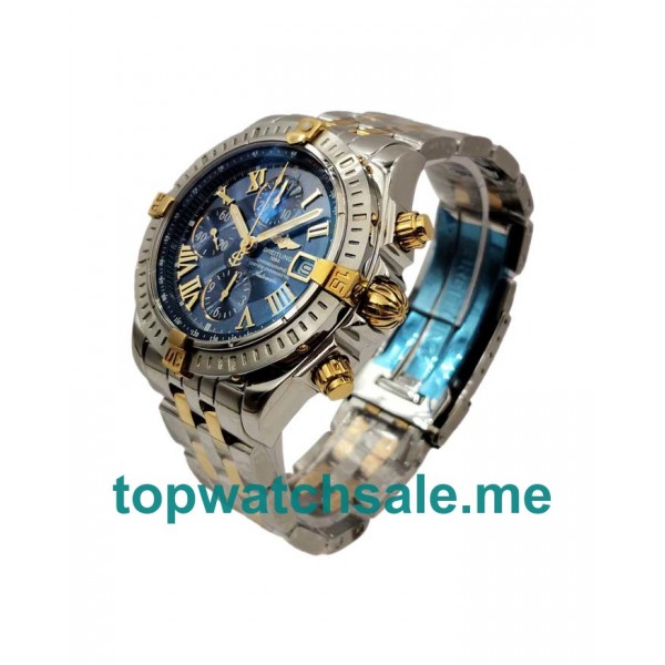 UK Best 1:1 Breitling Chronomat Evolution B13356 Fake Watches With Blue Dials For Men