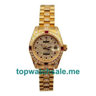 UK 26 MM Swiss Rolex Lady-Datejust 179158 Replica Watches With Diamonds Dials Online