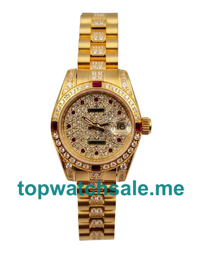 UK 26 MM Swiss Rolex Lady-Datejust 179158 Replica Watches With Diamonds Dials Online