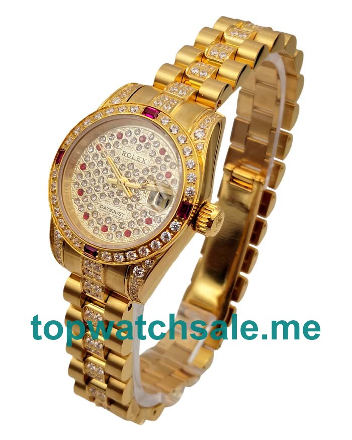 UK 26 MM Swiss Rolex Lady-Datejust 179158 Replica Watches With Diamonds Dials Online